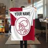 Custom Name,AFC Ajax Printed Flannel Blanket, soft throw for bedroom sofa, washable, Christmas present, great gift.