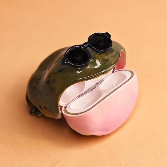 Защитный чехол для Air Pods Pro/Pro 2/Pro 3/Air Pods 4 Мягкий Защита от царапин и падений Дизайн с уродливой лягушкой Чехол для беспроводных наушников