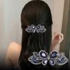1Pcs Alloy Butterfly Spring Hair Clip, Exquisite Glass Crystal Elegant Horizontal Top Clip for Half Up Hairstyle
