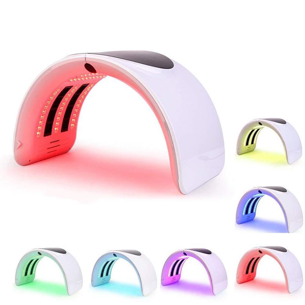 Foldable 7-Color LED Light and Heat Therapy Face Skin Care Beauty Spectrum Device for Salon and Home Use, Large Panel