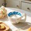 Handcrafted Pottery Mug for Home Cute Ceramic with 3D Seal/Penguin Figurine Inside, Blue Ocean Unique Animal Gift Seal Lovers Themed Coffee