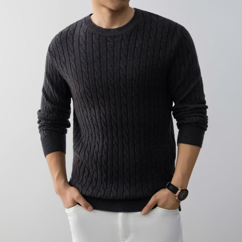 Men S Casual Winter Crew Neck Long Sleeve Jacquard Knit Sweater