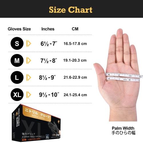 THE BEST IN PERSONAL SECURITY PRO ART EST 1979 Disposable Nitrile Gloves, Black/Blue, 100-Count, Sizes S/M/L/XL, Refill, 0.15mm Thick, Powder-Free, Pu