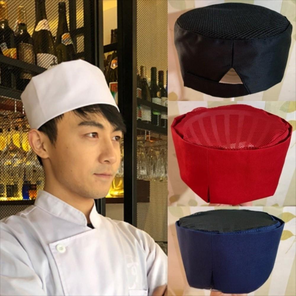 Mesh Chef Flat Top Caps Wear Resistant Head Circumference Working Caps Chef Hat Bakery