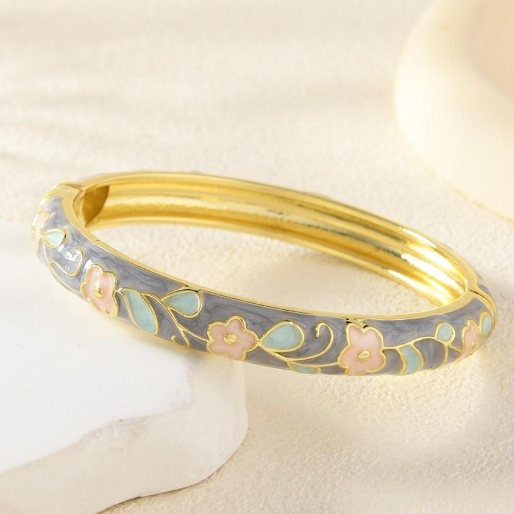Floral Motifs Enamel Bracelet Zinc Zinc Zinc Alloy Dropped Glaze Bracelet  Traditional