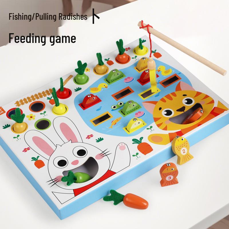 CPC CE Multifunctional Wooden Fishing and Radish Feeding Game Toy for Kids
