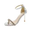 Fashion One Word Diamond High Heels Women's Sandals Versatile European and American Summer Women's High Heels Sandals