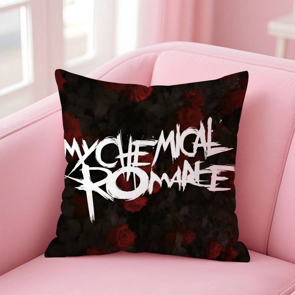 Горячая Рок-группа My Chemical Romance Наволочка Противопылевой Клещ Наволочка Невидимая Молния Шелковистый Короткий Плюш Чехол на Подушку Дивана