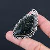 Серебряный кулон с маркизом из камня яшмы Камбаба, этнический, с глухим креплением