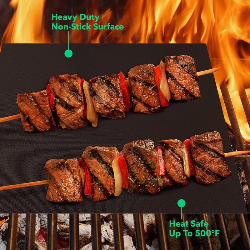 Non-stick BBQ Grill Mat 40*33cm Baking Mat BBQ Tools Cooking Grilling Sheet Heat Resistance Easily Cleaned Kitchen Tools