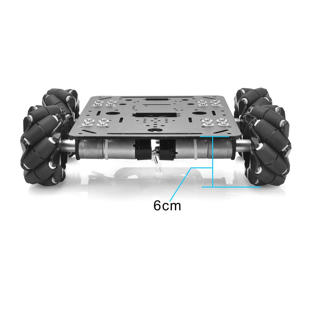 OSOYOO Шасси Умного Автомобиля с Механумными Колесами 4WD 80мм Двигатели DC12V Комплект для Сборки STEM Образовательная Тележка Мини 4WD Arduino Raspberry Pi micro:Совместимый 360°