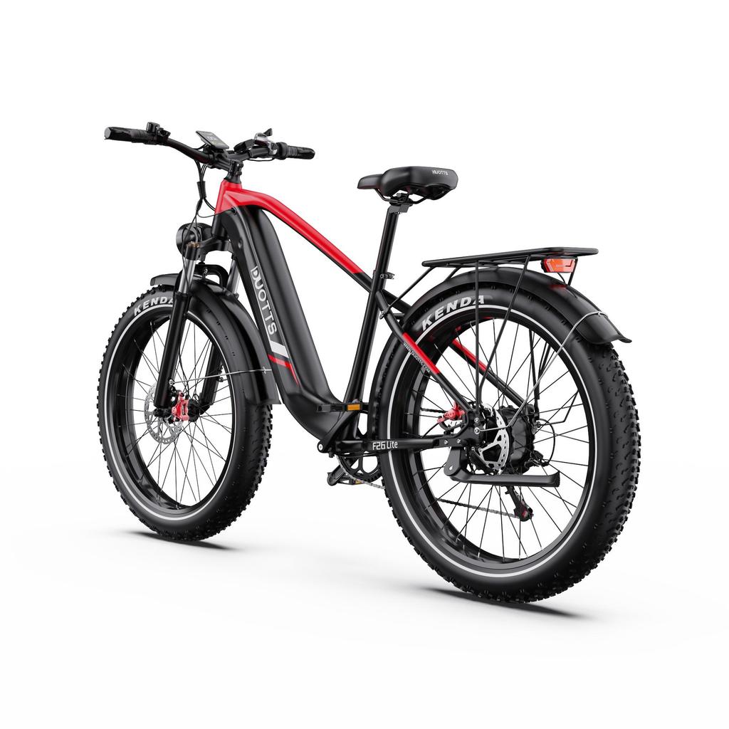 DUOTTS F26 Lite 26" Fat Tire Electric Bike, 500W Motor, 90km Extended Range, Hydraulic Brakes, APP Connectivity for Urban and Light Trail Riding.
