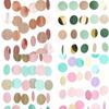 Circle Dots Paper Party Garland Backdrop - Pink, White, Gold Glitter Round Paper, 2 Meters