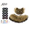 Anthropomorphic Animal Accessories DIY Therian Masque Kit, Plush Furry Fox/Cat Animals with Theme Party Photography Props Eye Mesh, Tail for Christmas