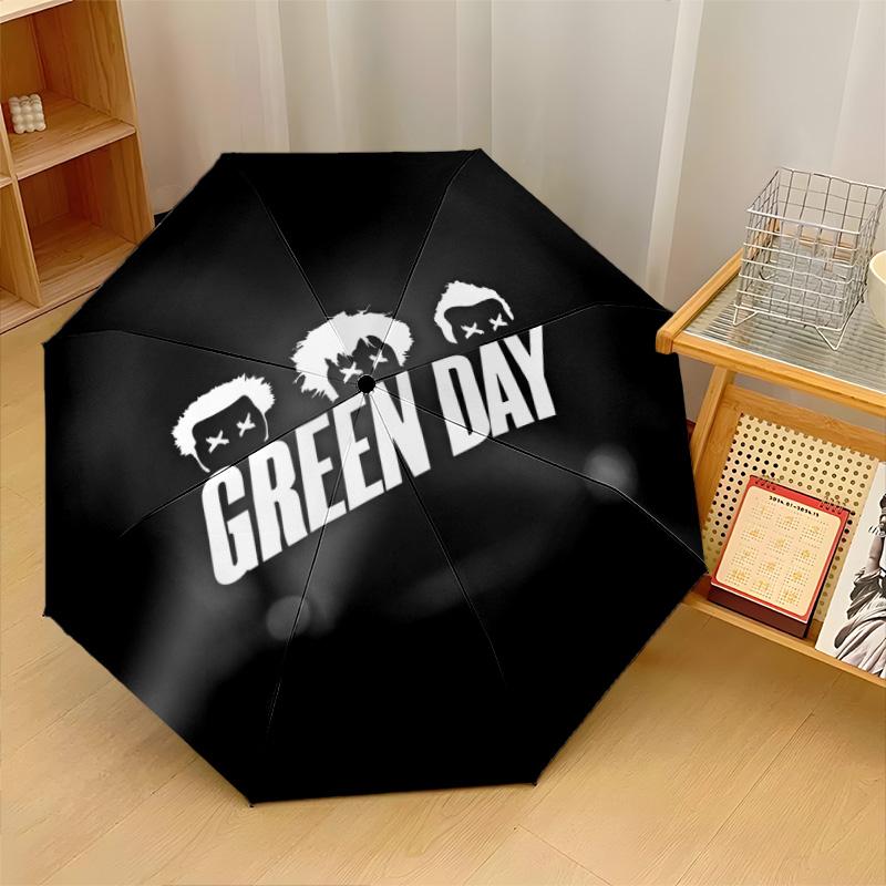 Принт Green Day 8?Автоматический зонт с ребрами, ветрозащитный, легкий, складной, для путешествий на открытом воздухе