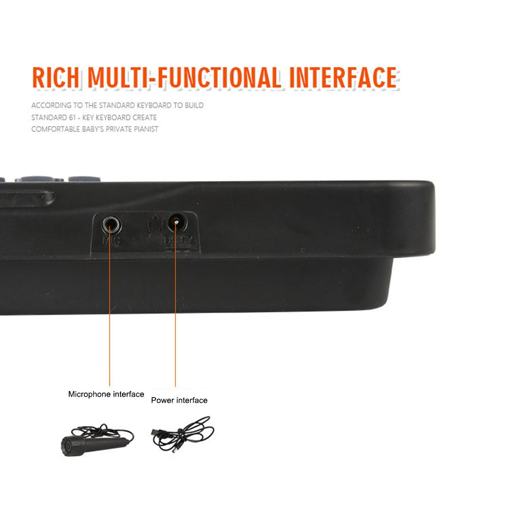 Детское электронное пианино, портативная клавиатура, 61 клавиша, орган с микрофоном, обучающие игрушки, музыкальный инструмент, подарок для ребенка-новичка