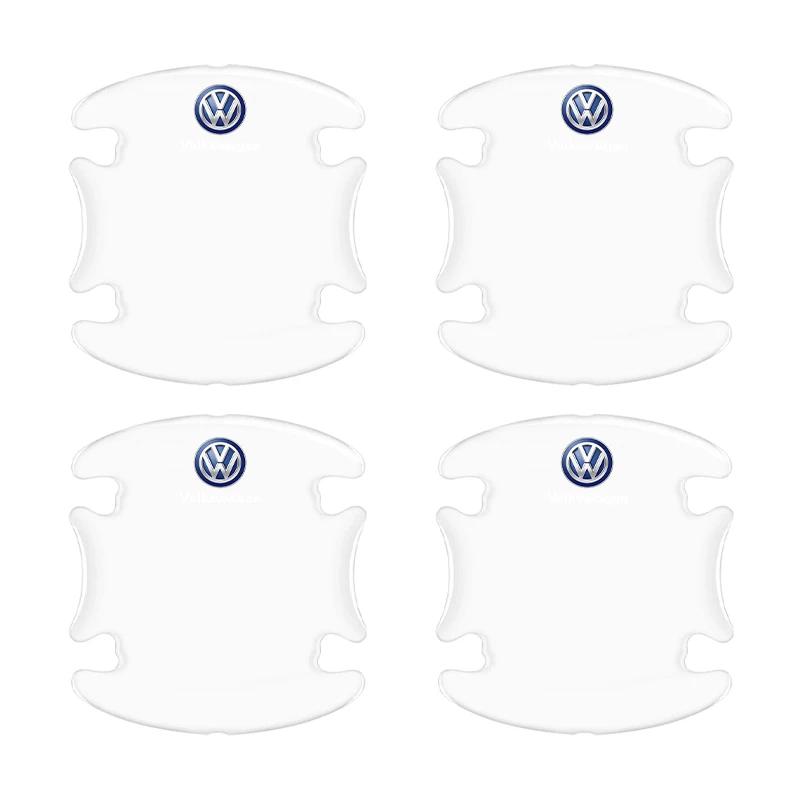 Car Sticker Door Handle Protective Film with Car Door Sill Protector Emblem for VW CC Golf 6 7 GTI Tiguan Passat B5 B6 B7 Jetta xs8