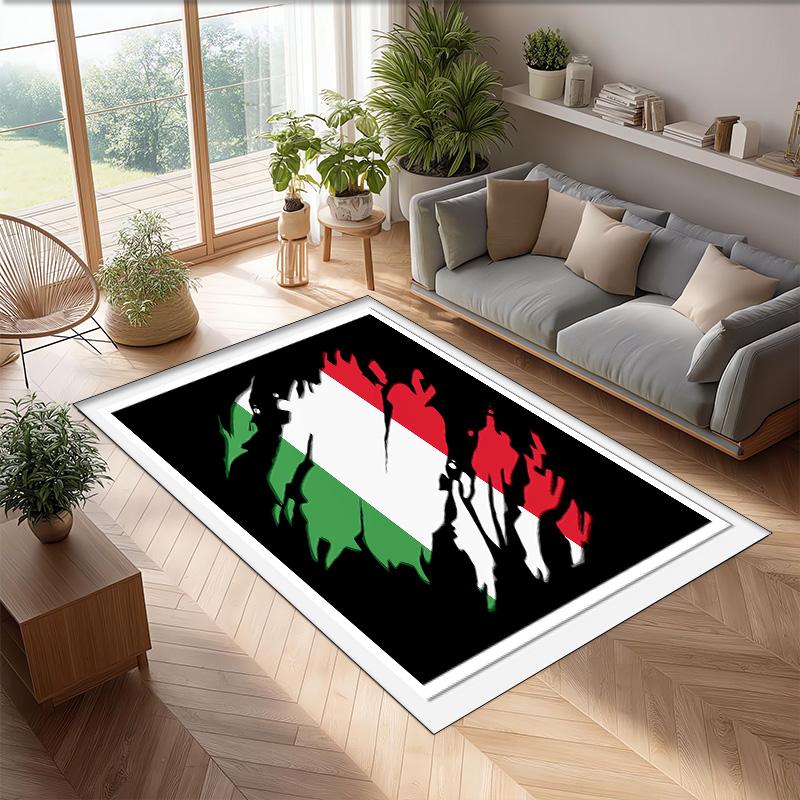 Italy Printed Flannel Area Rug Non Slip Soft Polyester Floor Carpet Indoor Decor Mat for Bedroom Living Room Sofa