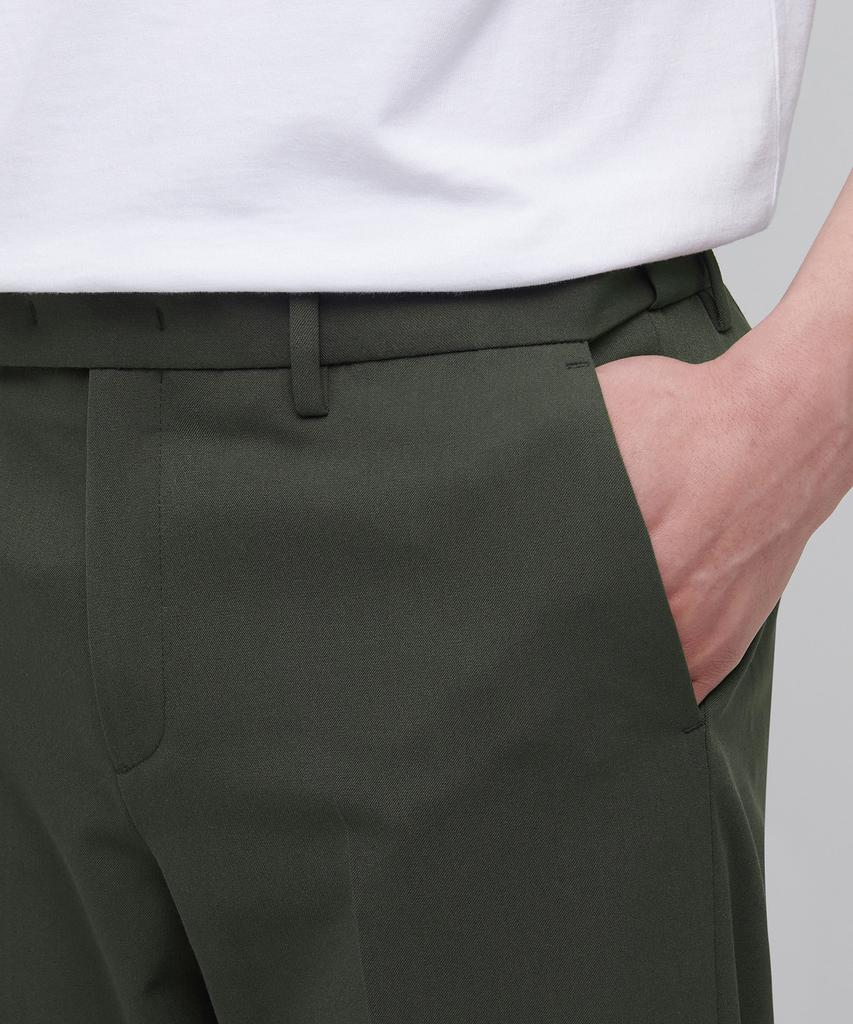 MUSINSA STANDARD Semi-Wide Slit Hidden Banding Slacks [Dusty Khaki]