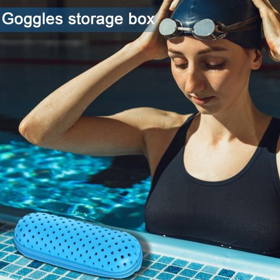 Swim Goggle Case with Zipper Closure Lightweight Protective Cases for Goggles Ventilated Design Glasses Box for Swimming Gear Storage