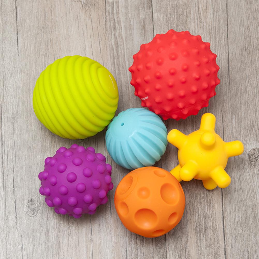Yousheng Touch Multiple Textured Baby 6Pcs Sensory Balls with BB Sound Bath Education Toy