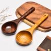 Japanese Style Hand Carved Heat-Resistant Wooden Spoon Bamboo Long Handle Rice Spoon Kitchen Tools