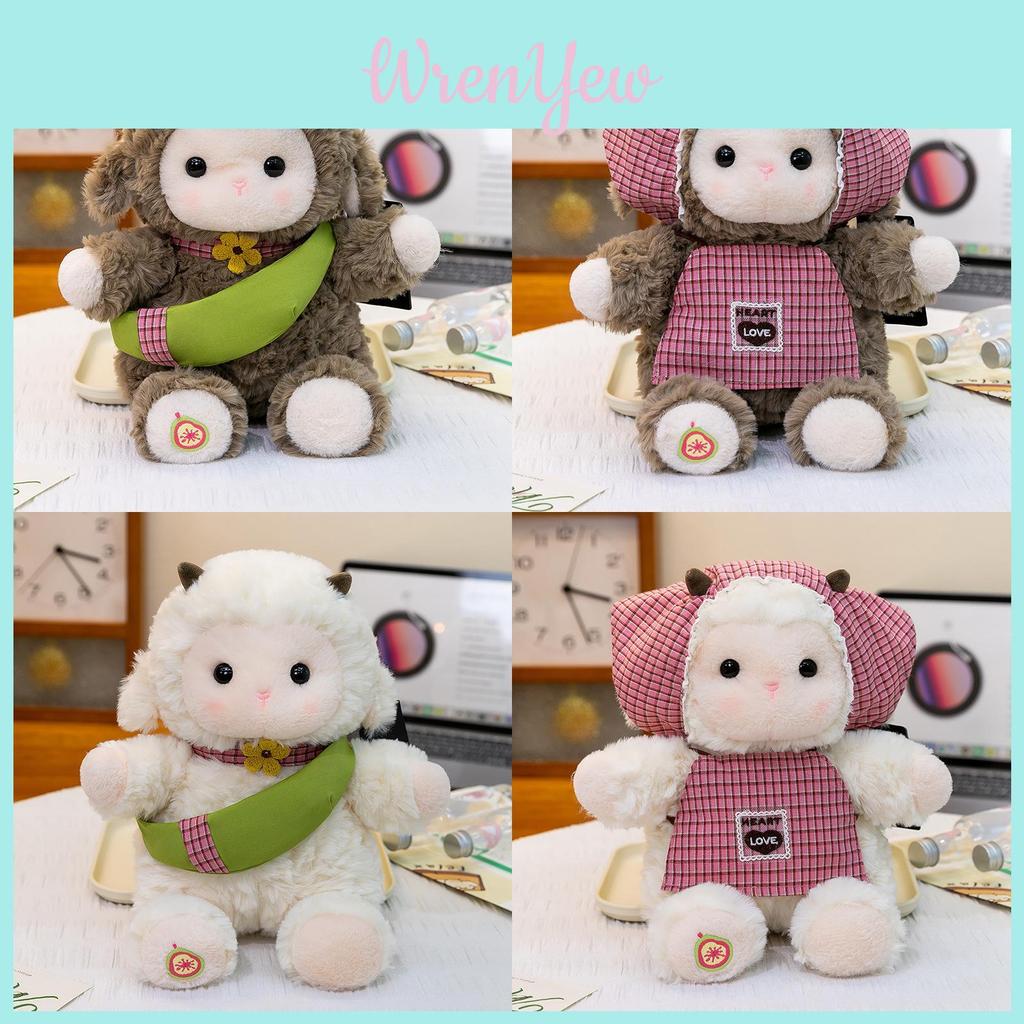 Cute Lamb Plush Doll With Polyester Fiber For Childrens Room Decor