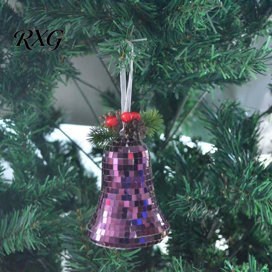 Disco Mirror Christmas Bells Bell Decoration, Reflective Xmas Hanging Ornament, Tree Accessories Pendant for Holiday Party Decor Parties Ornaments