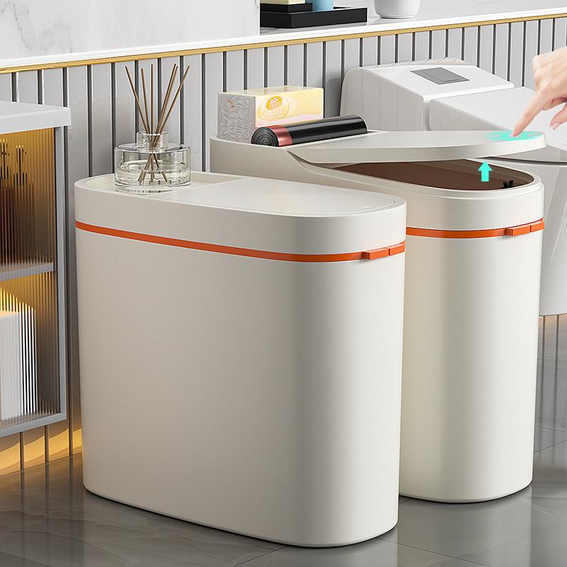 Seam trash can household large capacity bathroom kitchen toilet special living room seam waste paper basket with lid deodorant