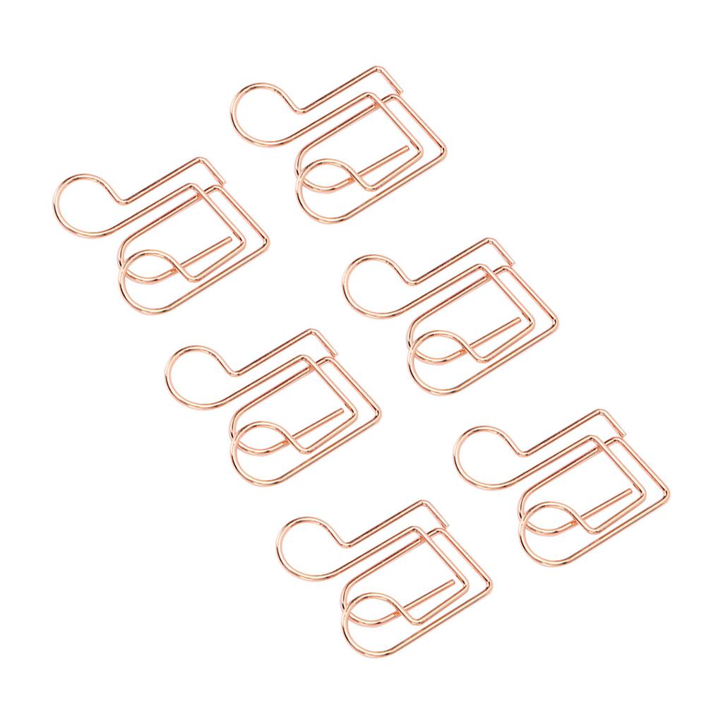 100pcs Paper Clips Multipurpose Innovative Cute Shape Rustproof Electroplating Metal Paperclips for