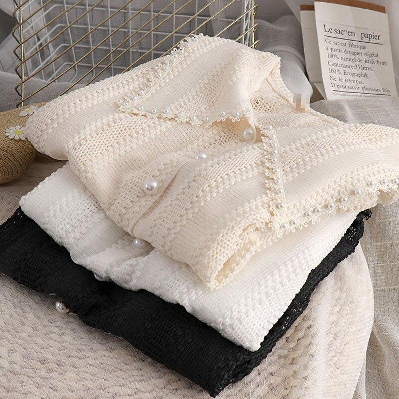 Весенние элегантные кружевные блузки женские с вырезом воротником Питера Пэна модные офисные женские рубашки с длинным рукавом 14562