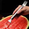 Watermelon Cutter Fork Stainless Steel Fruit Fork Slicer Melon Cube Cutting Tools for Kitchen Camping