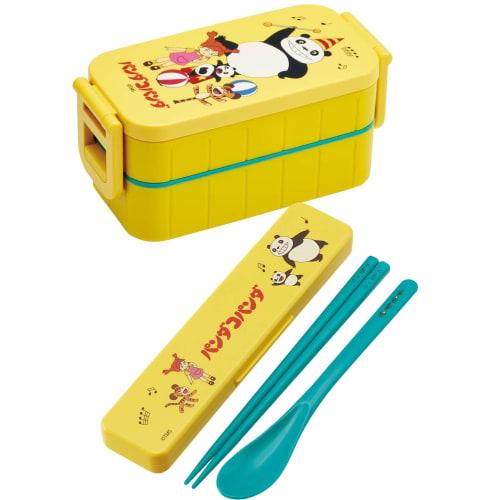 Skater Chopsticks and Spoon Set, Bento Box, Adult, Antibacterial, Combo Set, 18cm, Non-Clinking, Made in Japan, Panda and Kopanda Design, CCS3SAAG-A