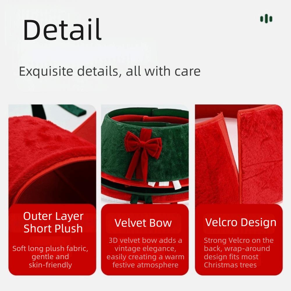 Decorative Christmas Tree Skirt with Bow Solid Color Christmas Tree Stand Skirt Party Gifts