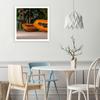 Canvas print, Two halves of a papaya