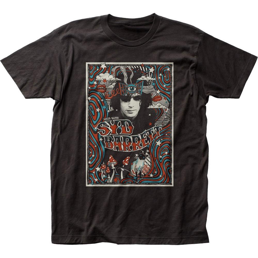 Мужская футболка приталенного кроя с плакатом Syd Barrett Melty, черная