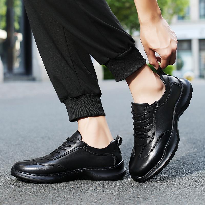 Fashion Men's Genuine Leather Sports Shoes Fashion Casual Sneakers New Outdoor Walking Shoes Men Non-Slip Comfortable Walking Shoes