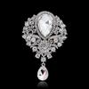 Women's Fashion Luxury Tear Drop Pendant Wedding Brooch Pin