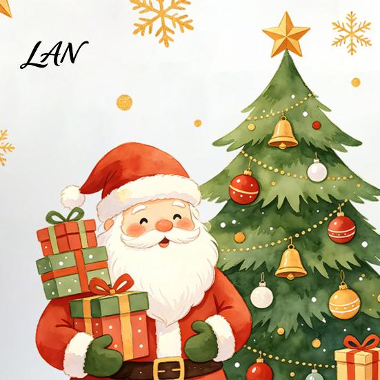 Colorful Holiday Window Art Cartoon Christmas Sticker, Removable Santa Snowman Tree Decal, Waterproof Flexible DIY Stickers Static Cling PVC