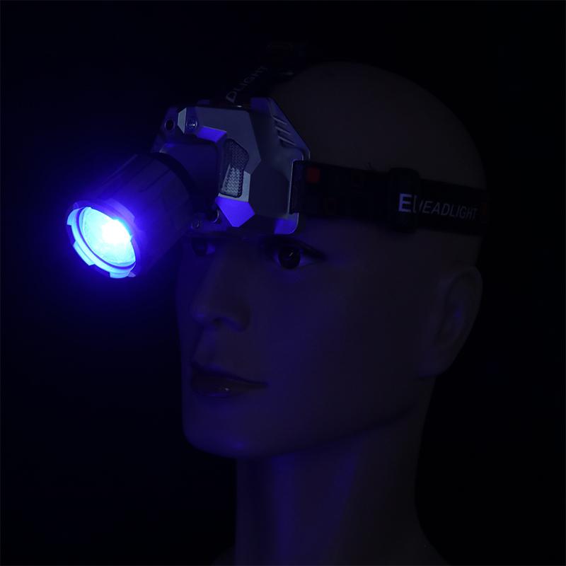 Мощный красно-бело-желто-синий свет Четыре источника света USB-перезаряжаемый налобный фонарь Наружный дальнего действия Аварийный налобный фонарь