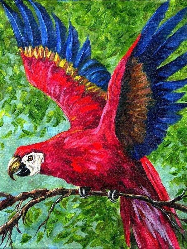 5D Diamond Painting Parrot Diamond Embroidery Full Round Drill Kits Animal Mosaic Diy Home Decor Art