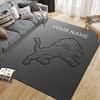 Custom Name,Detroit Lions Home Sofa Decoration for Living Room & Bedroom, Non‑Slip Play Flannel Floor Mat for Game Room
