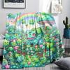 Bulbasaur Print Flannel Blanket, Ultra Soft High Quality All Seasons Warm Throw, Home Decor Cozy Blanket, Perfect Christmas Gift