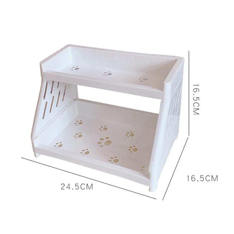 Настольная полка для хранения вещей, двухслойная полка для косметики, ювелирных изделий, органайзер для студенческих канцелярских принадлежностей, складная полка для хранения на кухне из полипропилена