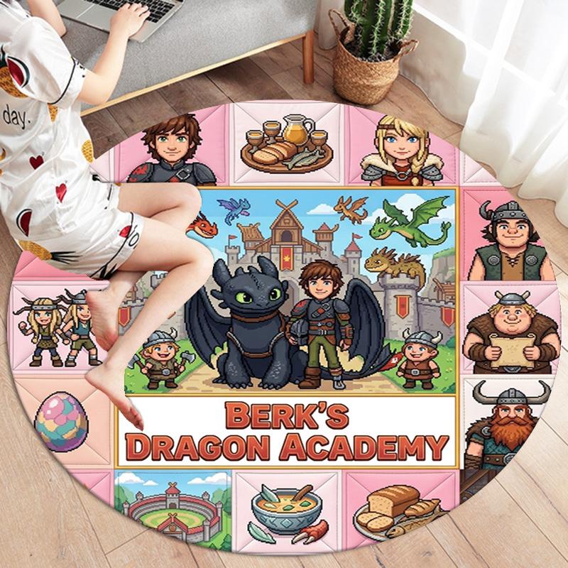 How Train Dragon Round Area Rug Carpet Rug For Living Room Bedroom Sofa Playroom Decor Nonslip Floor Mat