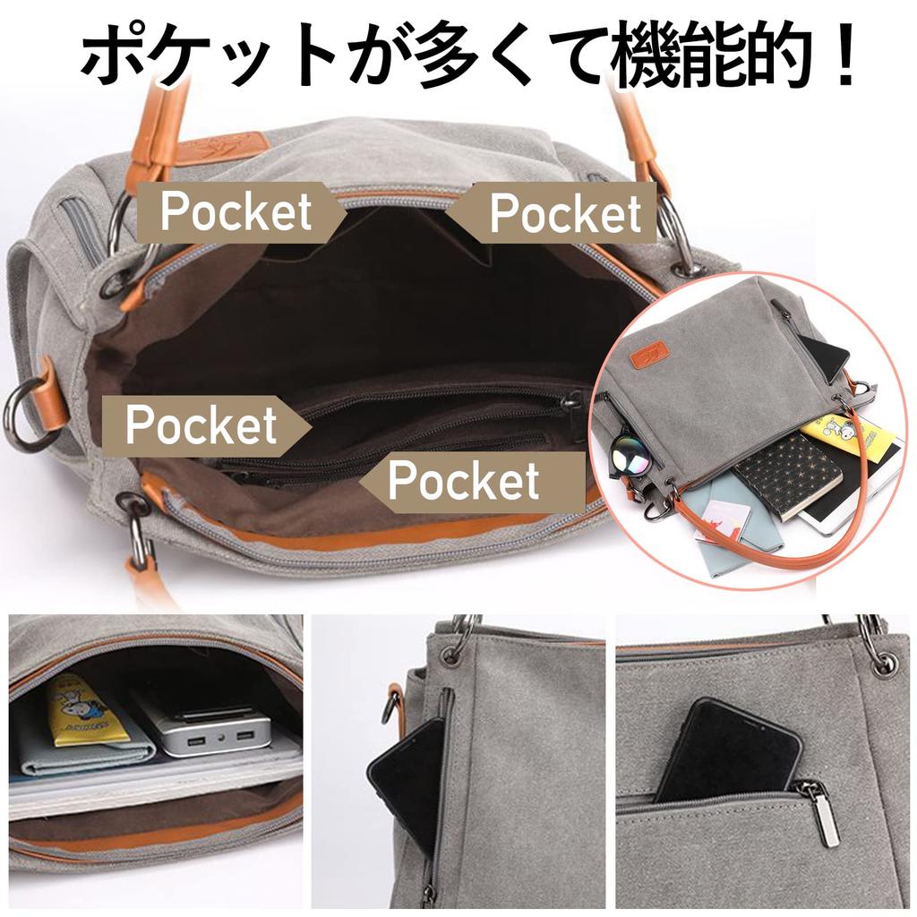 Canvas Tote Shoulder Solid Crossbody for A4 Size [Takusan Shopping] Bag, Round, Canvas, Bag, Small, Lightweight, Work, Casual, Large, (Red)