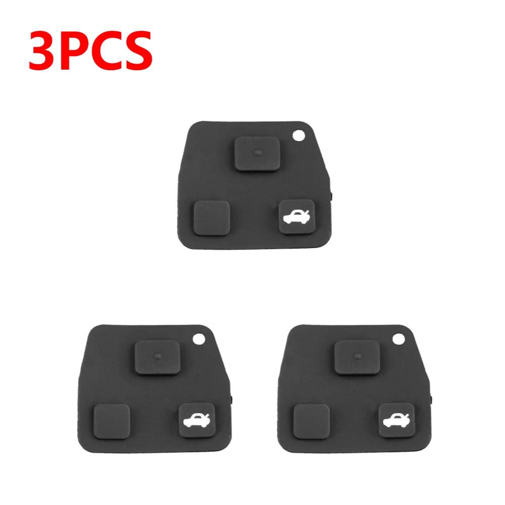 1-5PCS 3 Button Pad for TOYOTA Remote Car Key Shell Silicone Rubber Car Key Case Replacement Remote Key Shell Wear-resistant