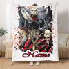Custom Name Halloween horror Theme Printed Blanket - Perfect for Couch, Bed, Travel & Outdoor Use | Machine Washable, Cozy & Durable.