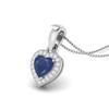 Blue Sapphire Halo Accent Pendant - Sterling Silver