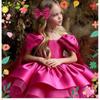 Трансграничная внешняя торговля Платья для девочек Холтер Бант Принцесса Туту Роза Красная Ребенок